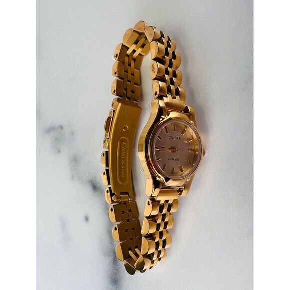CENDRÉ Gold-Plated Stainless Steel Bracelet Watch Women’s Isobel Adjustable 7” - Picture 7 of 8